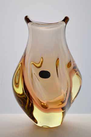 * MAGNIFICENT ZBS CZECH ART GLASS SCULPTURAL OBJECT, DESIGNED BY PROF MILOSLAV KLINGER (1922-1999)