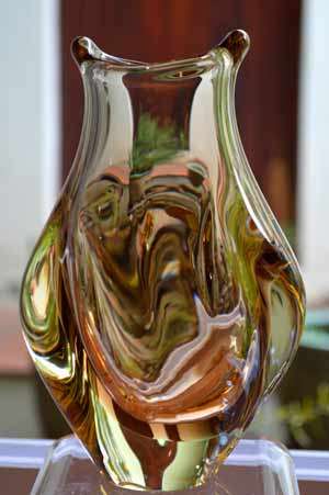 * MAGNIFICENT ZBS CZECH ART GLASS SCULPTURAL OBJECT, DESIGNED BY PROF MILOSLAV KLINGER (1922-1999)
