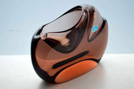 MAGNIFICENT ZBS CZECH ART GLASS SCULPTURAL OBJECT, DESIGNED BY PROF MILOSLAV KLINGER (1922-1999)