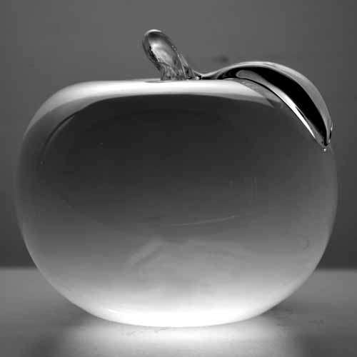 * SIMON PEARCE (IRISH-AMERICAN) TWO MAGNIFICENT PAPERWEIGHTS OF CLEAR GLASS, THE LARGER ONE SIGNED *