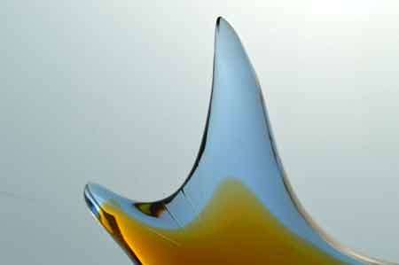 A VERY RARE CULT ITEM: EXBOR FISH GLASS SCULPTURE DESIGNED BY ROZINEK AND HONZIK IN THE 1960s