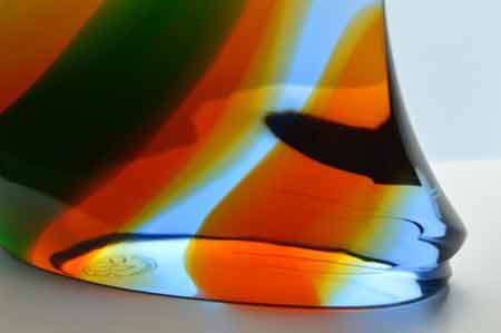 A VERY RARE CULT ITEM: EXBOR FISH GLASS SCULPTURE DESIGNED BY ROZINEK AND HONZIK IN THE 1960s