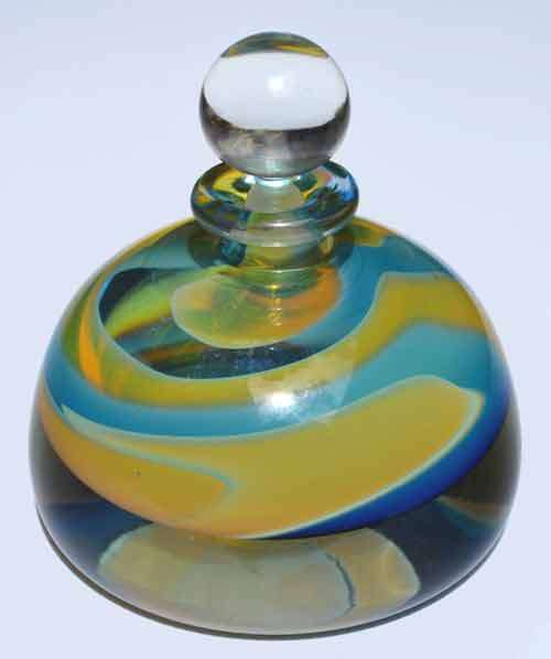 SIGNED AND DATED (1996) MAGNIFICENT AND HIGHLY COLLECTABLE DAVID READE PERFUME BOTTLE WITH STOPPER