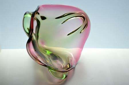 * MAGNIFICENT & VERY RARE MARIA STAHLIKOVA CZECH ART GLASS BOWL, DESIGNED FOR SKRDLOVICE IN 1960s