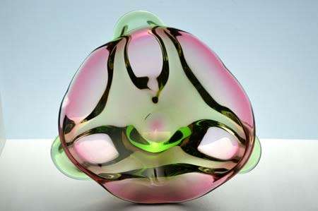 * MAGNIFICENT & VERY RARE MARIA STAHLIKOVA CZECH ART GLASS BOWL, DESIGNED FOR SKRDLOVICE IN 1960s