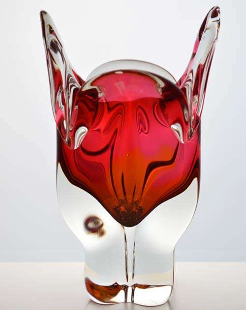 BEAUTIFUL CZECH ART GLASS CHRIBSKA SCULPTURE DESIGNED BY PROF JOSEF HOSPODKA IN THE 1970s