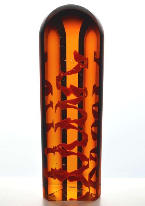 LARGE & DAZZLINGLY BEAUTIFUL MODERNIST SCULPTURE : CONTEMPORARY CZECH ART GLASS AT ITS VERY BEST!