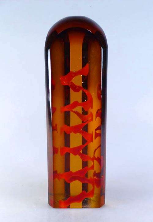 LARGE & DAZZLINGLY BEAUTIFUL MODERNIST SCULPTURE : CONTEMPORARY CZECH ART GLASS AT ITS VERY BEST!