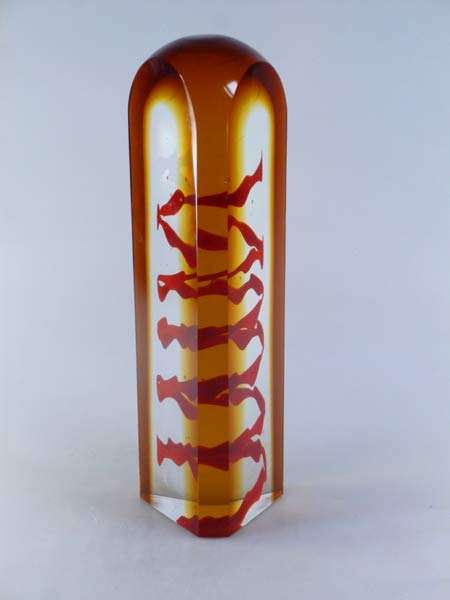 LARGE & DAZZLINGLY BEAUTIFUL MODERNIST SCULPTURE : CONTEMPORARY CZECH ART GLASS AT ITS VERY BEST!