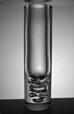 DAZZLING, TRANSPARENT & HEAVY SKRDLOVICE VASE, DESIGNED BY JAN BERANEK (1933-) IN 1980