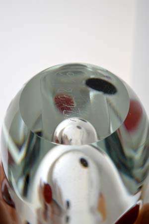 NUMBERED FUNKY MODERNIST `HARLEQUIN` SCULPTURAL VASE : MODERN CZECH ART GLASS DESIGN AT ITS BEST!