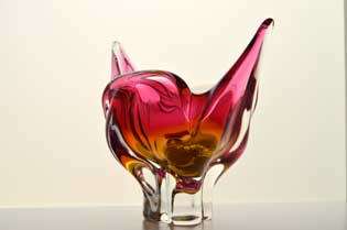 BEAUTIFUL CZECH ART GLASS CHRIBSKA SCULPTURE DESIGNED BY PROF JOSEF HOSPODKA IN THE 1970s