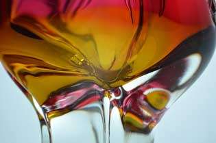 BEAUTIFUL CZECH ART GLASS CHRIBSKA SCULPTURE DESIGNED BY PROF JOSEF HOSPODKA IN THE 1970s