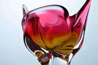 BEAUTIFUL CZECH ART GLASS CHRIBSKA SCULPTURE DESIGNED BY PROF JOSEF HOSPODKA IN THE 1970s