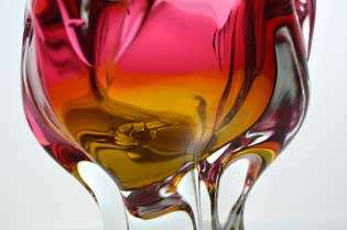 BEAUTIFUL CZECH ART GLASS CHRIBSKA SCULPTURE DESIGNED BY PROF JOSEF HOSPODKA IN THE 1970s