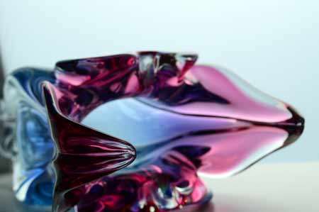 EXTRA LARGE CZECH ART GLASS CHRIBSKA SCULPTURAL VASE DESIGNED BY PROF JOSEF HOSPODKA IN THE 1970s