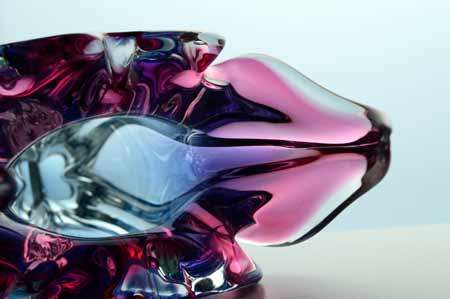 EXTRA LARGE CZECH ART GLASS CHRIBSKA SCULPTURAL VASE DESIGNED BY PROF JOSEF HOSPODKA IN THE 1970s
