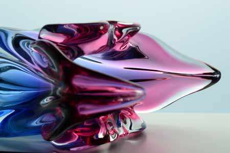 EXTRA LARGE CZECH ART GLASS CHRIBSKA SCULPTURAL VASE DESIGNED BY PROF JOSEF HOSPODKA IN THE 1970s