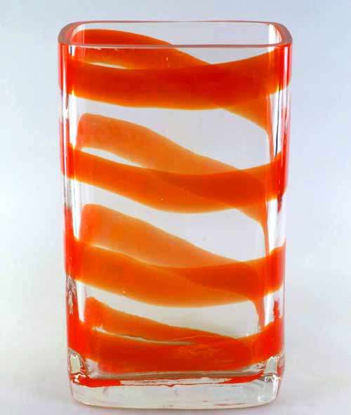 HEAVY & EXTRA LARGE MODERNIST SCULPTURAL EGERMANN VASE : CZECH ART GLASS DESIGN AT ITS VERY BEST!