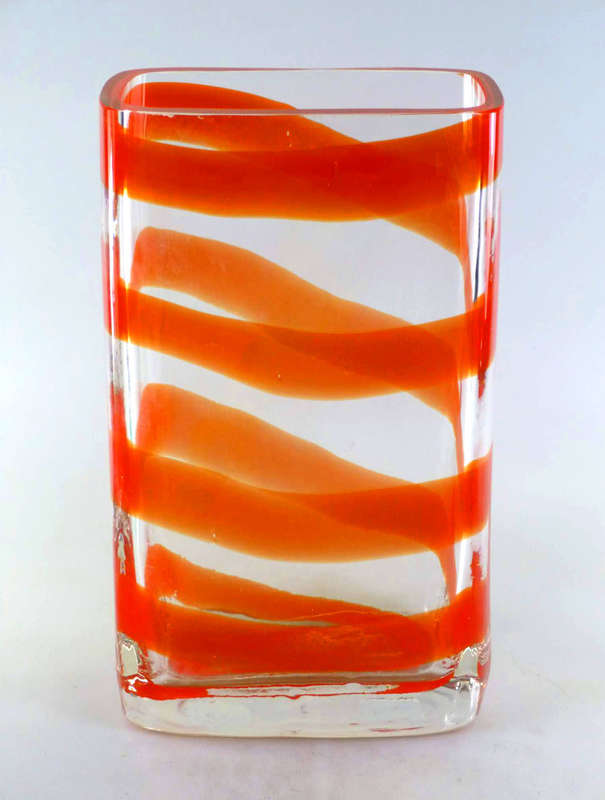 HEAVY & EXTRA LARGE MODERNIST SCULPTURAL EGERMANN VASE : CZECH ART GLASS DESIGN AT ITS VERY BEST!