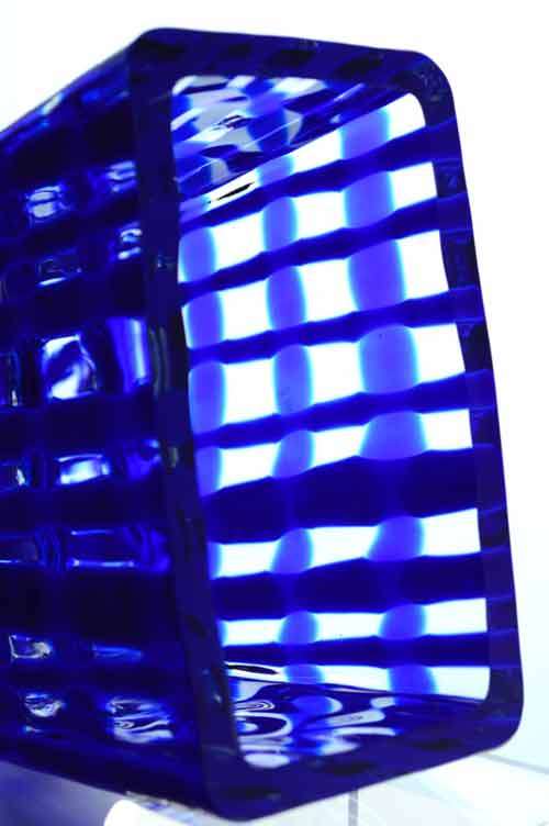 EXTRA LARGE & HEAVY MODERNIST SCULPTURAL EGERMANN VASE : CZECH ART GLASS DESIGN AT ITS VERY BEST!