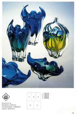 BEAUTIFUL CZECH ART GLASS CHRIBSKA SCULPTURE DESIGNED BY PROF JOSEF HOSPODKA IN THE 1970s