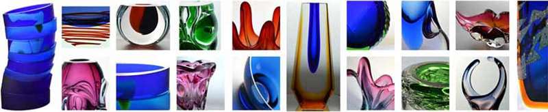ABSOLUTELY MAGNIFICENT COBALT BLUE AND BRIGHT GREEN VASE, DESIGNED BY LADISLAV OLIVA (1933-) IN 1979