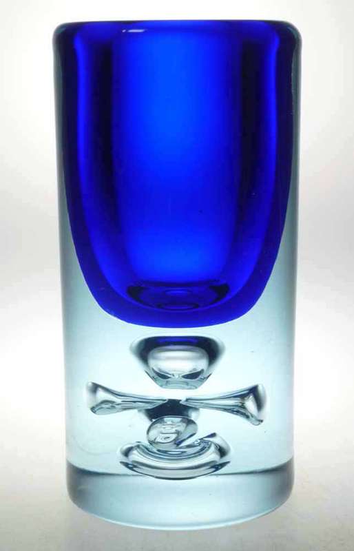 DAZZLINGLY BEAUTIFUL AZURE & BLUE (HEAVY) SKRDLOVICE VASE DESIGNED BY JAN BERANEK (1933-) IN 1980