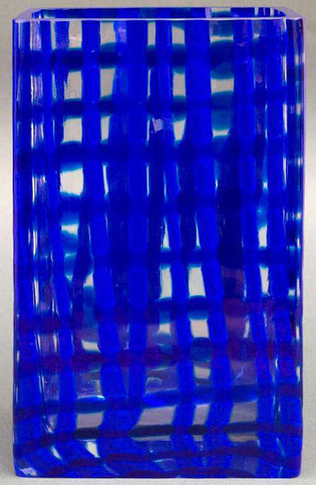 EXTRA LARGE & HEAVY MODERNIST SCULPTURAL EGERMANN VASE : CZECH ART GLASS DESIGN AT ITS VERY BEST!