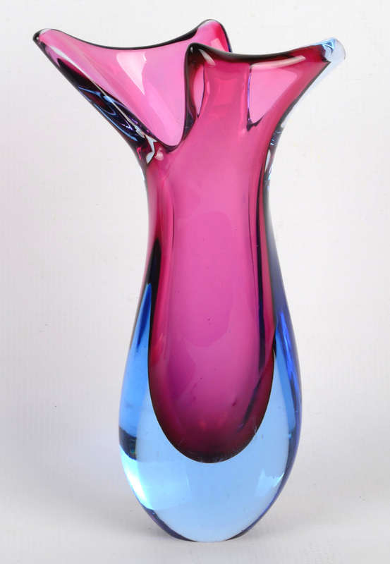 * MAGNIFICENT MURANO SOMMERSO VASE - MID CENTURY ART GLASS AT ITS BEST!