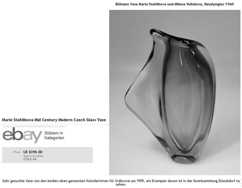 MAGNIFICENT & VERY RARE MARIA STAHLIKOVA CZECH ART GLASS VASE, DESIGNED FOR SKRDLOVICE IN 1960