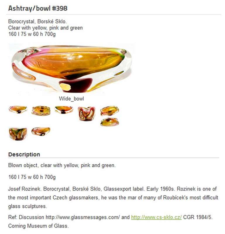 A DAZZLINGLY BEAUTIFUL NOVY BOR (BOROCRYSTAL) SCULPTURAL ART GLASS ASHTRAY / BOWL FROM THE 1960s