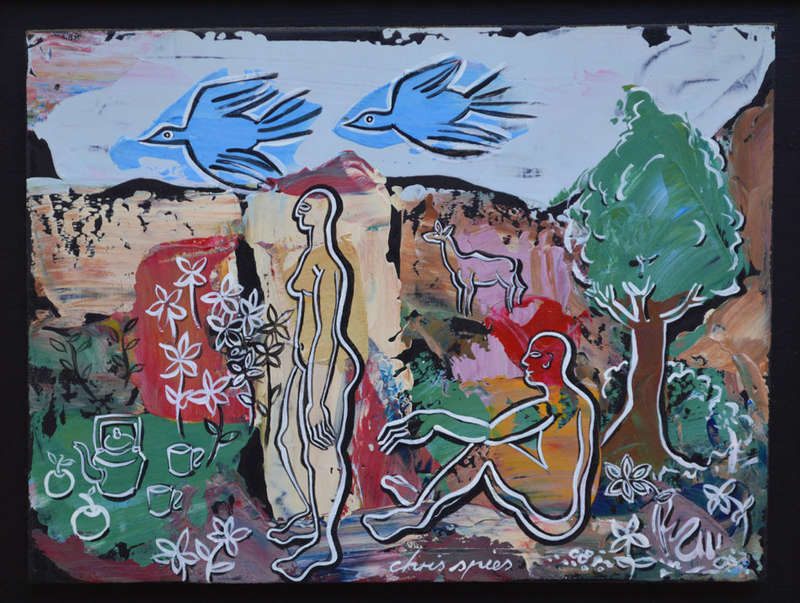 CHRIS SPIES : `ADAM AND EVE`: A VERY BEAUTIFUL WORK! SIGNED `CHRIS SPIES`