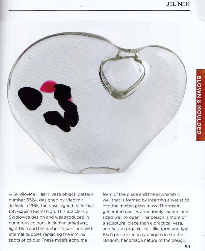 A VERY RARE and VERY BEAUTIFUL CZECH ART GLASS `HEART` BOWL, DESIGNED BY VLADIMIR JELINEK (1934-)