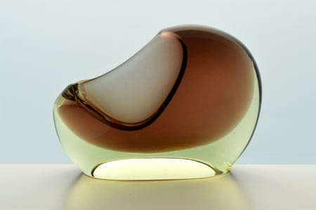 MAGNIFICENT ZBS CZECH ART GLASS SCULPTURAL OBJECT, DESIGNED BY PROF MILOSLAV KLINGER (1922-1999)