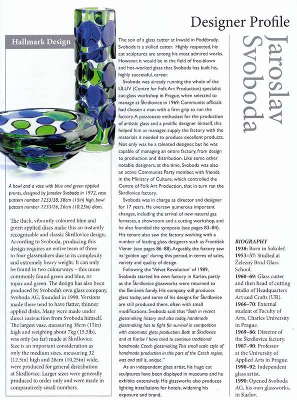 MAGNIFICENT CZECH ART GLASS VASE DESIGNED FOR SKRDLOVICE GLASSWORKS IN 1972 BY PROF JAROSLAV SVOBODA