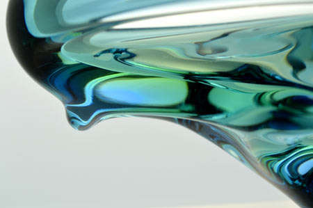 Dazzling, heavy Czech Art Glass bowl, designed by Jan Beranek (1933-) for Skrdlovice Glass in 1959