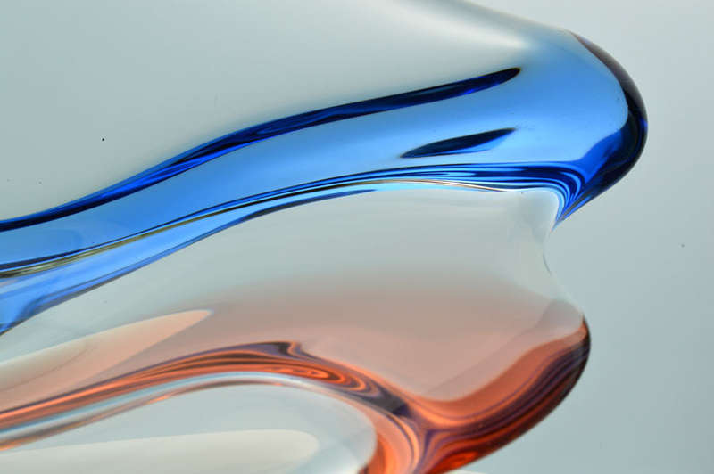 * A MAGNIFICENT & MOST ELEGANT CZECH ART GLASS BOWL DESIGNED BY FRANTISEK ZEMEK FOR MSTISOV