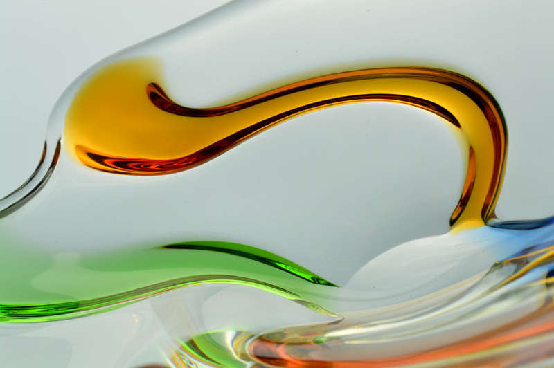 * A MAGNIFICENT & MOST ELEGANT CZECH ART GLASS BOWL DESIGNED BY FRANTISEK ZEMEK FOR MSTISOV