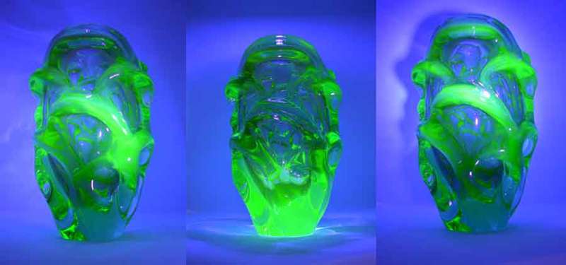 * HALLMARK DESIGN: HEAVY SKRDLOVICE PALE -URANIUM- GREEN 'ATLAS' VASE, DESIGNED BY JAN KOTIK