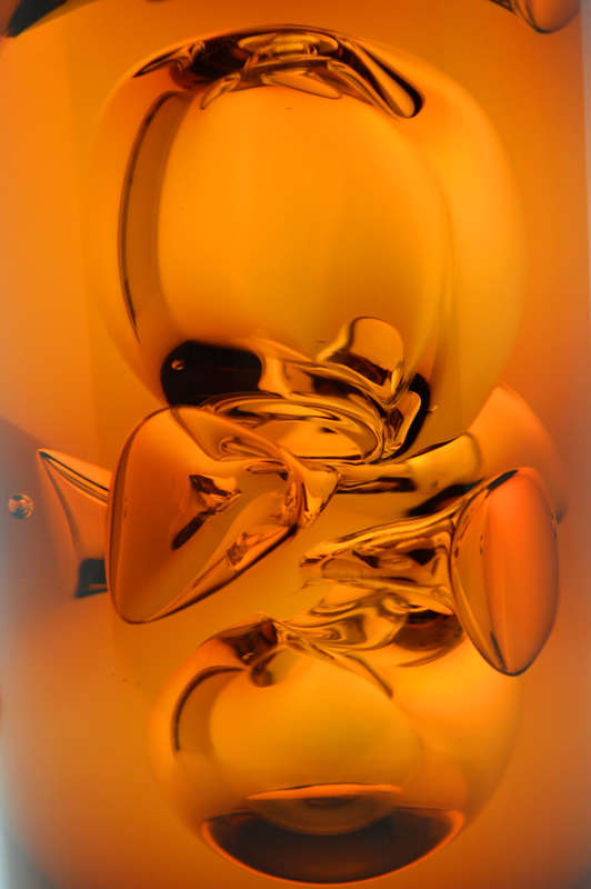 DAZZLING!! HEAVY & THICK-WALLED, AMBER SKRDLOVICE VASE, DESIGNED BY JAN BERANEK (1933-) IN 1980