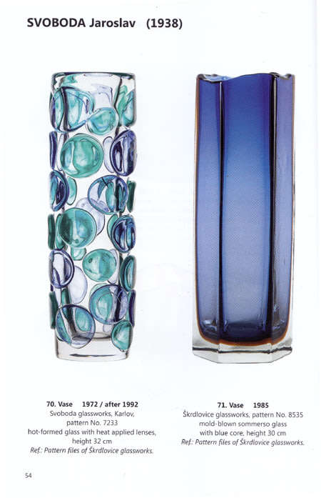 MAGNIFICENT CZECH ART GLASS VASE DESIGNED FOR SKRDLOVICE GLASSWORKS IN 1972 BY PROF JAROSLAV SVOBODA