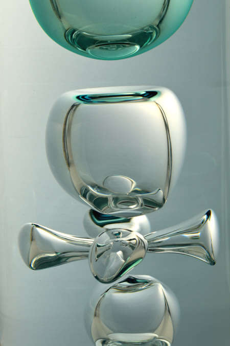 EXTRA LARGE!! DAZZLING, ICE BLUE & HEAVY SKRDLOVICE VASE, DESIGNED BY JAN BERANEK (1933-) IN 1980