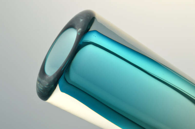 EXTRA LARGE!! DAZZLING, ICE BLUE & HEAVY SKRDLOVICE VASE, DESIGNED BY JAN BERANEK (1933-) IN 1980