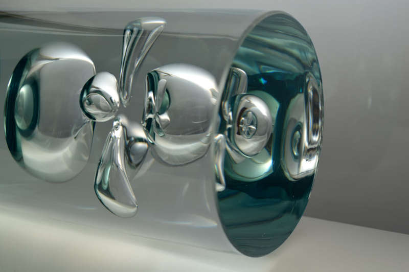 EXTRA LARGE!! DAZZLING, ICE BLUE & HEAVY SKRDLOVICE VASE, DESIGNED BY JAN BERANEK (1933-) IN 1980