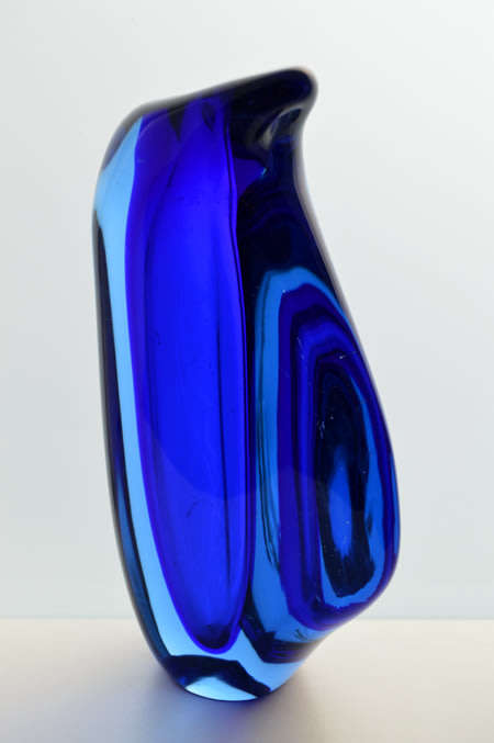 MAGNIFICENT & VERY RARE MARIA STAHLIKOVA CZECH ART GLASS VASE, DESIGNED FOR SKRDLOVICE IN 1960
