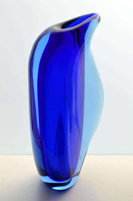 MAGNIFICENT & VERY RARE MARIA STAHLIKOVA CZECH ART GLASS VASE, DESIGNED FOR SKRDLOVICE IN 1960