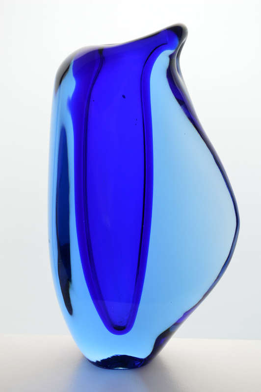 MAGNIFICENT & VERY RARE MARIA STAHLIKOVA CZECH ART GLASS VASE, DESIGNED FOR SKRDLOVICE IN 1960