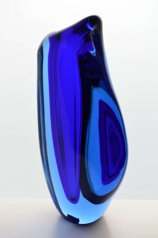 MAGNIFICENT & VERY RARE MARIA STAHLIKOVA CZECH ART GLASS VASE, DESIGNED FOR SKRDLOVICE IN 1960