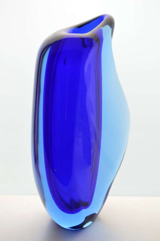 MAGNIFICENT & VERY RARE MARIA STAHLIKOVA CZECH ART GLASS VASE, DESIGNED FOR SKRDLOVICE IN 1960